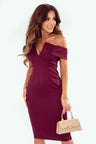 Off-Shoulder Zip-Back Slit Dress king-general-store-5710.myshopify.com