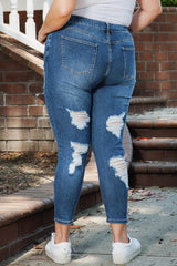 Plus Size Distressed Skinny Jeans king-general-store-5710.myshopify.com