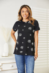 Double Take Dandelion Print Round Neck T-Shirt king-general-store-5710.myshopify.com