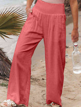 Full Size Smocked Waist Wide Leg Pants king-general-store-5710.myshopify.com