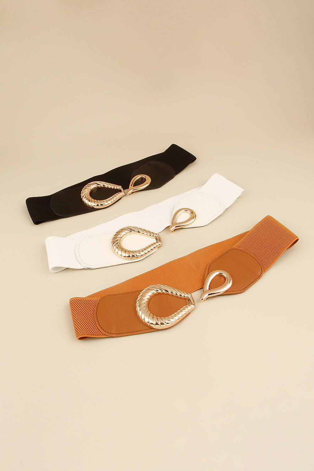 Ribbed Alloy Buckle Elastic Belt king-general-store-5710.myshopify.com