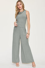 Basic Bae Full Size Ribbed Tank and Wide Leg Pants Set king-general-store-5710.myshopify.com