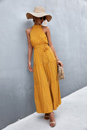 Printed Sleeveless Tie Waist Maxi Dress king-general-store-5710.myshopify.com