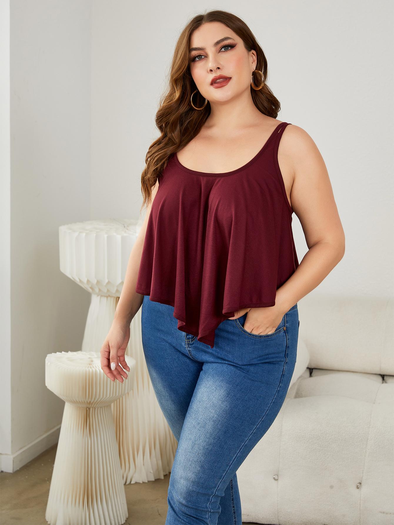 Plus Size Double-Strap Scoop Neck Cami king-general-store-5710.myshopify.com