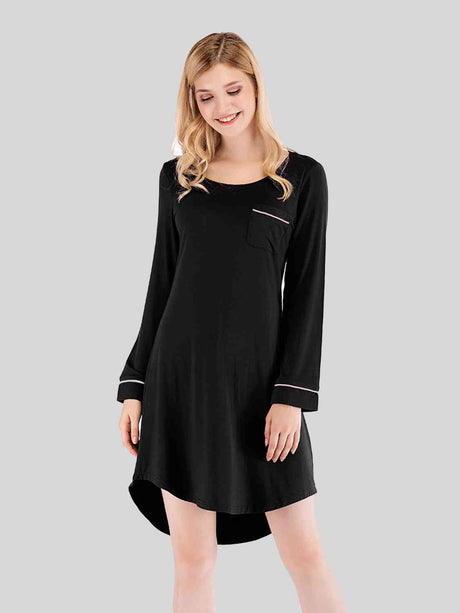 Round Neck Night Dress with Pocket king-general-store-5710.myshopify.com