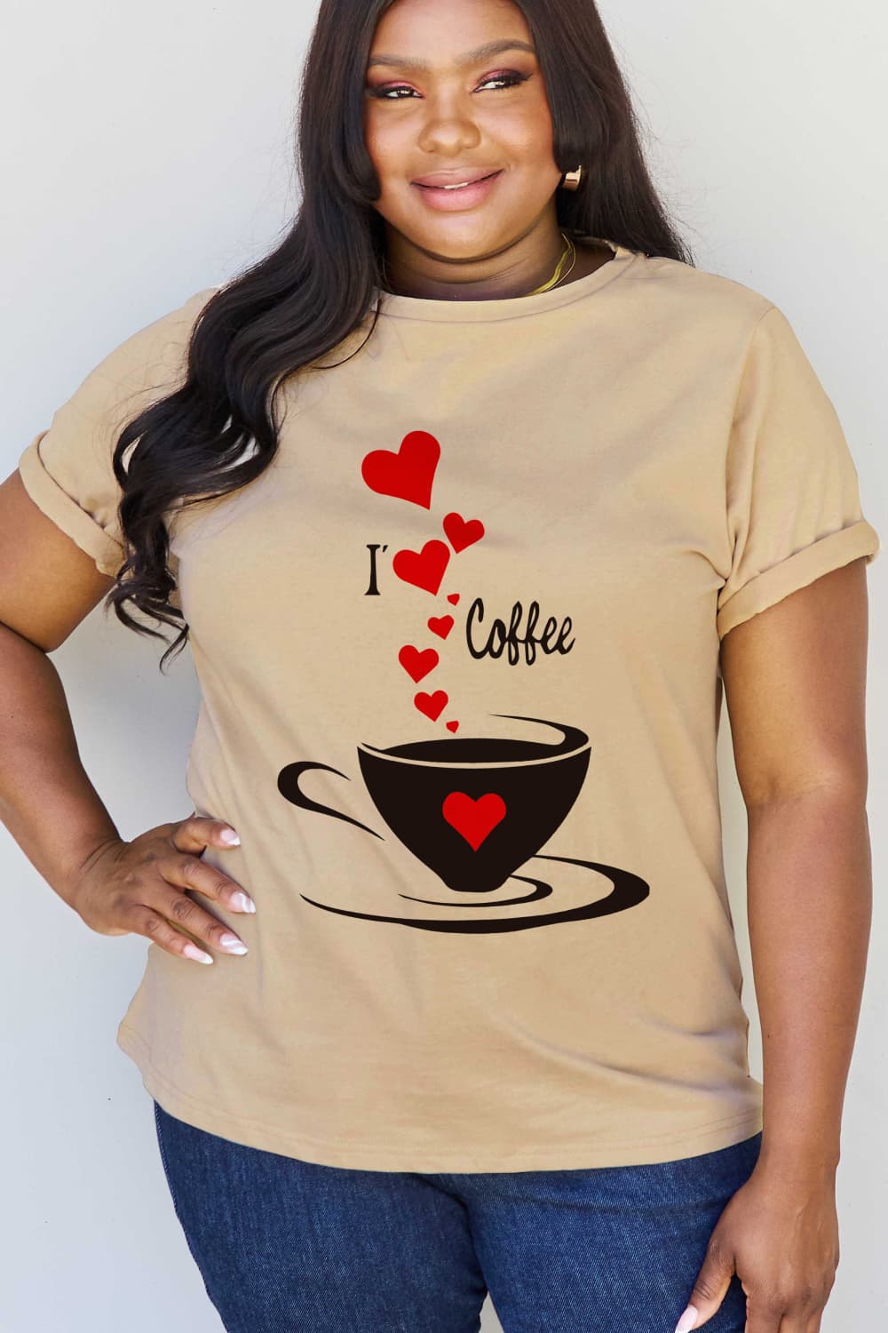 Simply Love Full Size I LOVE COFFEE Graphic Cotton Tee king-general-store-5710.myshopify.com