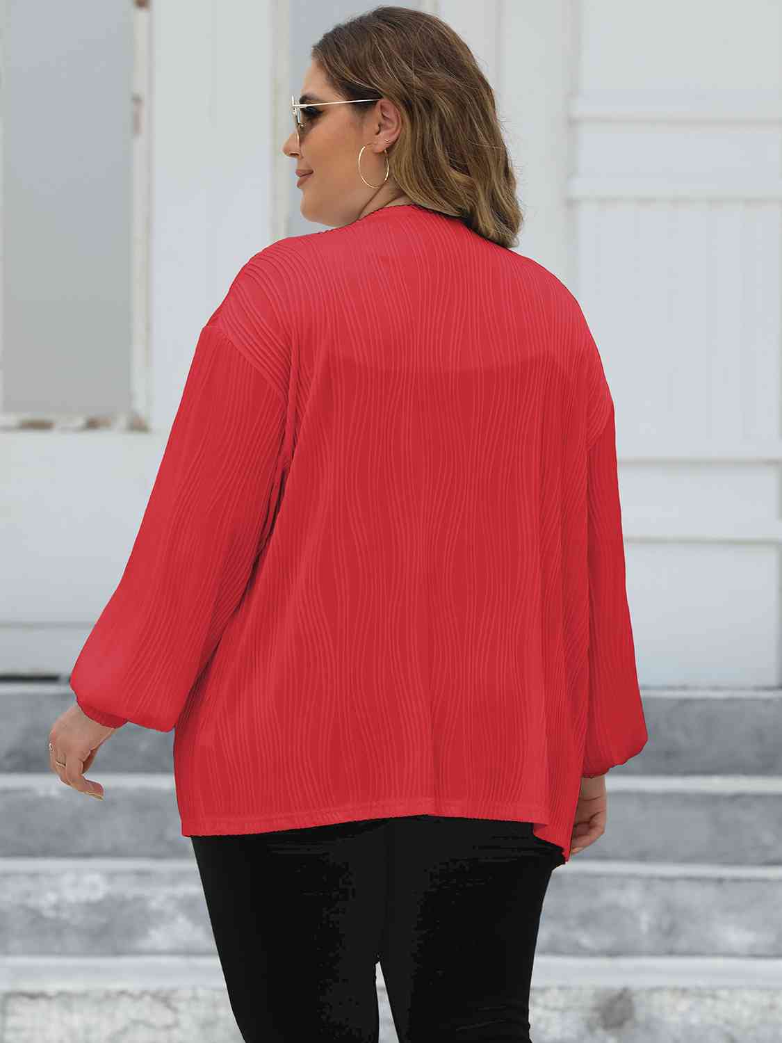 Plus Size Open Front Long Sleeve Cardigan king-general-store-5710.myshopify.com