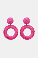 Round Shape Raffia Grass Dangle Earrings king-general-store-5710.myshopify.com