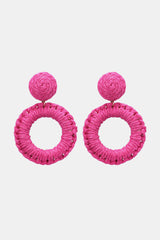 Round Shape Raffia Grass Dangle Earrings king-general-store-5710.myshopify.com