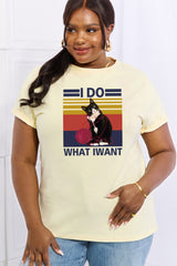 Simply Love Full Size I DO WHAT I WANT Graphic Cotton Tee king-general-store-5710.myshopify.com