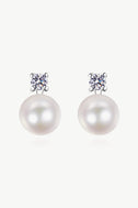 Moissanite Pearl Stud Earrings king-general-store-5710.myshopify.com