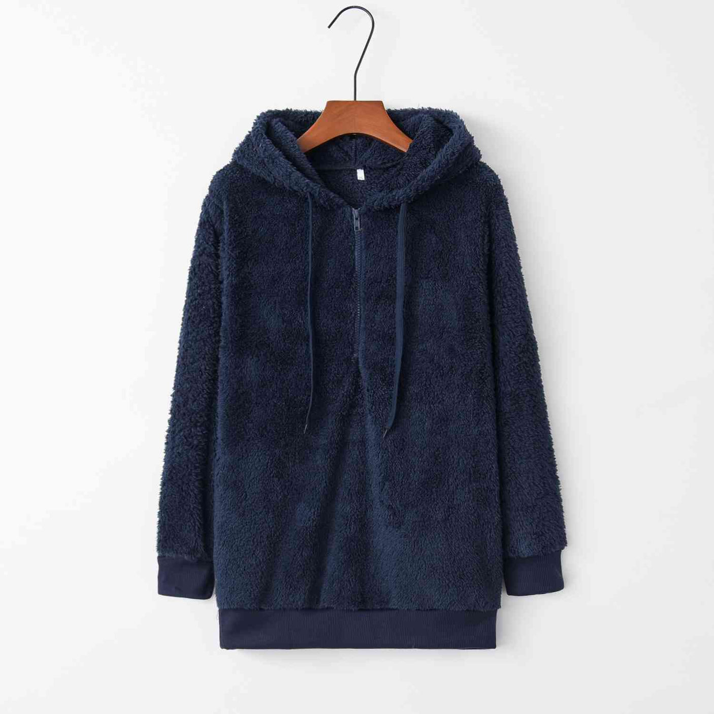 Quarter-Zip Drawstring Teddy Hoodie king-general-store-5710.myshopify.com