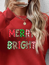 MERRY AND BRIGHT Round Neck Sweatshirt king-general-store-5710.myshopify.com