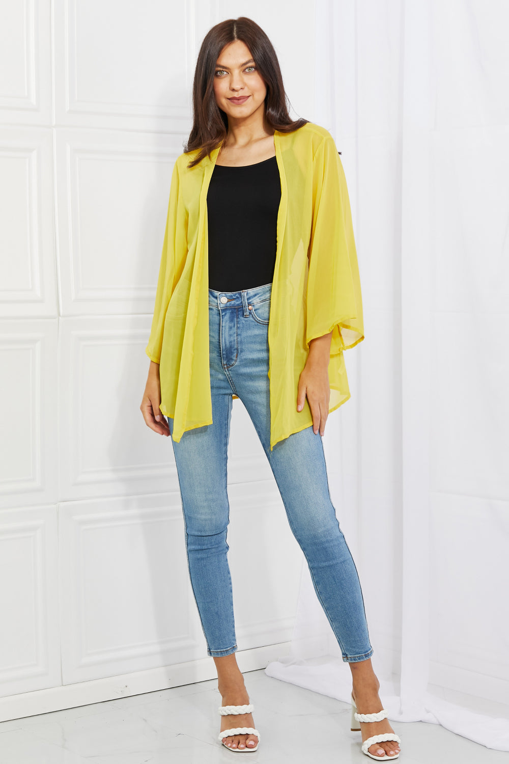 Melody Just Breathe Full Size Chiffon Kimono in Yellow king-general-store-5710.myshopify.com