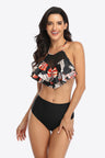 Tropical Print Ruffled Two-Piece Swimsuit king-general-store-5710.myshopify.com