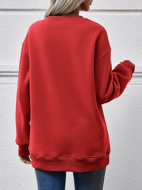 FELIZ NAVIDAD Round Neck Drop Shoulder Sweatshirt king-general-store-5710.myshopify.com