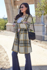Double Take Full Size Plaid Button Up Lapel Collar Coat king-general-store-5710.myshopify.com