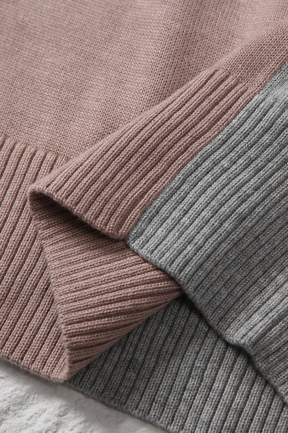 Double Take Color Block V-Neck Ribbed Trim Sweater king-general-store-5710.myshopify.com