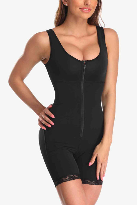 Full Size Zip-Up Lace Detail Shapewear king-general-store-5710.myshopify.com