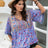 Plus Size Printed V-Neck Half Sleeve Blouse king-general-store-5710.myshopify.com