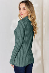 Basic Bae Full Size Ribbed Mock Neck Long Sleeve T-Shirt king-general-store-5710.myshopify.com