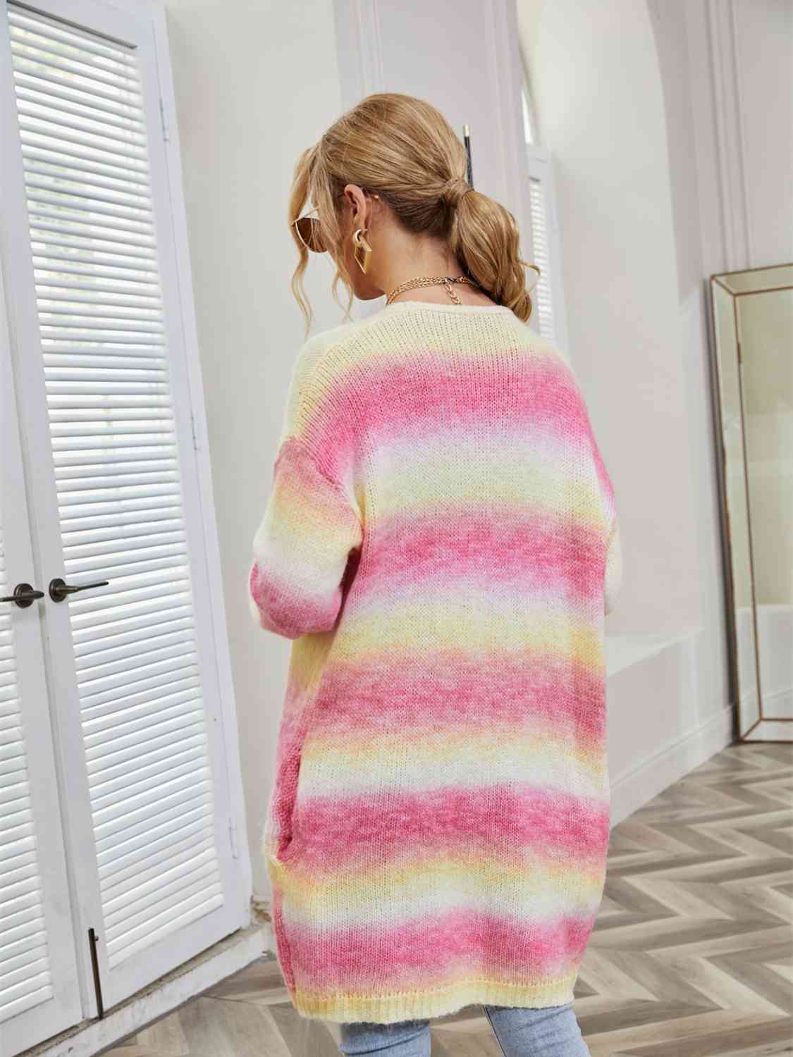 Full Size Gradient Open Front Cardigan king-general-store-5710.myshopify.com