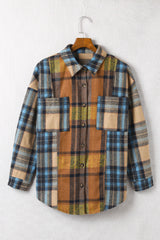 Plaid Curved Hem Shirt Jacket with Breast Pockets king-general-store-5710.myshopify.com