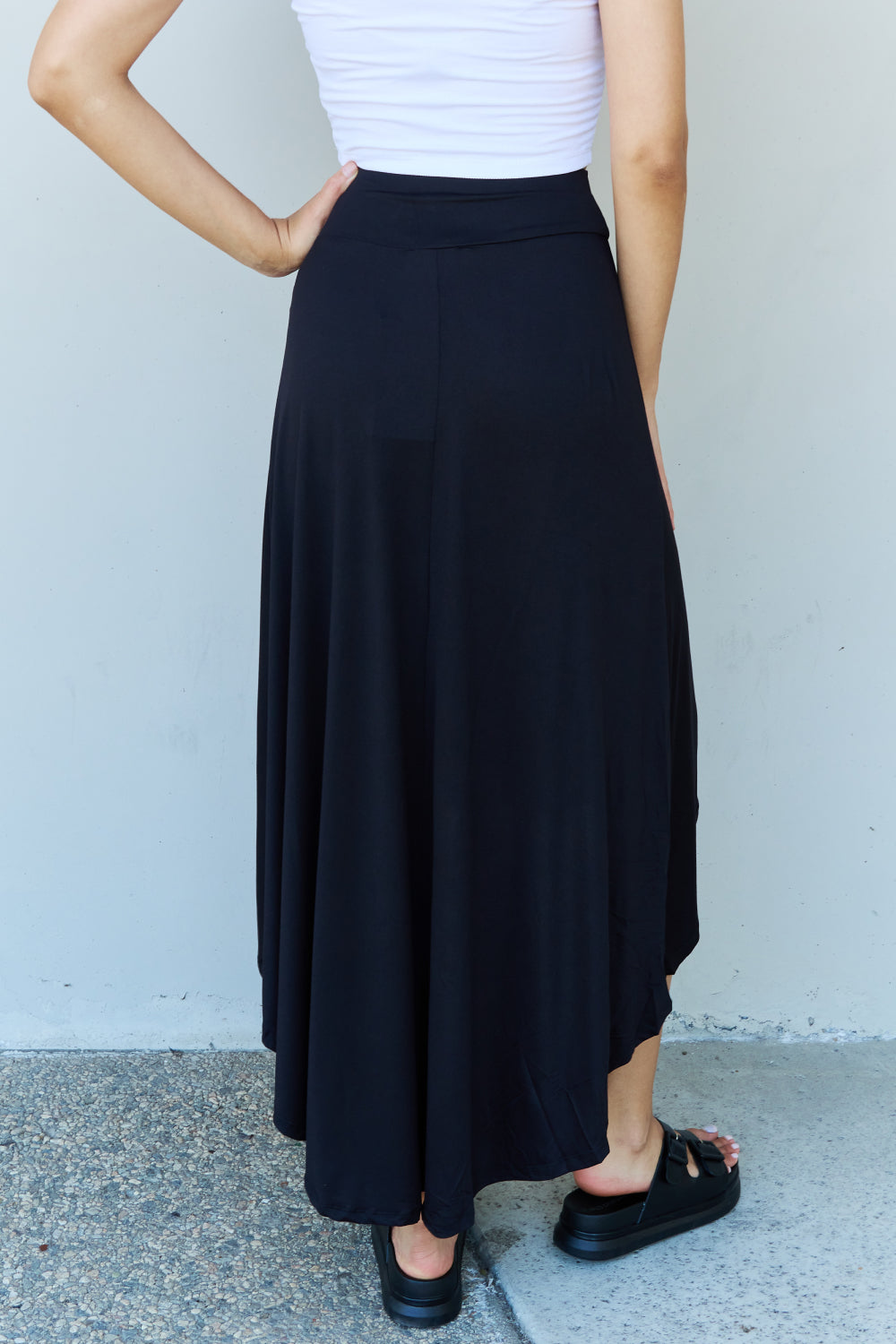 Ninexis First Choice High Waisted Flare Maxi Skirt in Black king-general-store-5710.myshopify.com