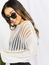 Long Sleeve Round Neck Openwork Cover-Up king-general-store-5710.myshopify.com