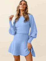 Round Neck Lantern Sleeve Sweater Dress king-general-store-5710.myshopify.com