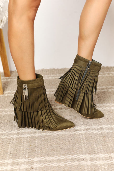 Legend Women's Tassel Wedge Heel Ankle Booties king-general-store-5710.myshopify.com