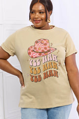 Simply Love Full Size YEE HAH YEE HAH YEE HAH Graphic Cotton Tee king-general-store-5710.myshopify.com