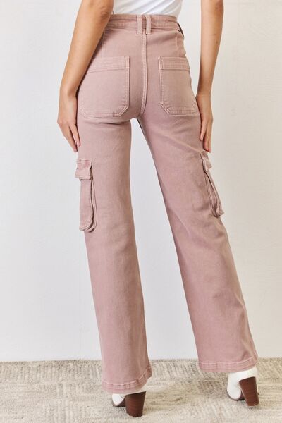 RISEN Full Size High Rise Cargo Wide Leg Jeans king-general-store-5710.myshopify.com