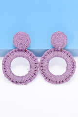 Round Shape Raffia Grass Dangle Earrings king-general-store-5710.myshopify.com