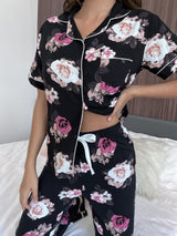 Floral Short Sleeve Shirt and Pants Lounge Set king-general-store-5710.myshopify.com