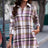 Plaid Button-Up Longline Shirt Jacket king-general-store-5710.myshopify.com