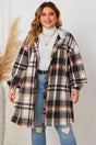 Plus Size Plaid Drop Shoulder Hooded Coat king-general-store-5710.myshopify.com