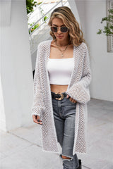 Herringbone Pattern Open Front Longline Fuzzy Cardigan king-general-store-5710.myshopify.com