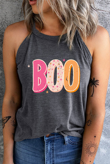 Round Neck Sleeveless BOO Graphic Tank Top king-general-store-5710.myshopify.com