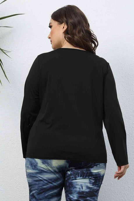 Plus Size Cutout Front Long Sleeve T-Shirt king-general-store-5710.myshopify.com