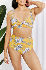 Marina West Swim Take A Dip Twist High-Rise Bikini in Mustard king-general-store-5710.myshopify.com