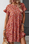 Floral Round Neck Flounce Sleeve Dress king-general-store-5710.myshopify.com