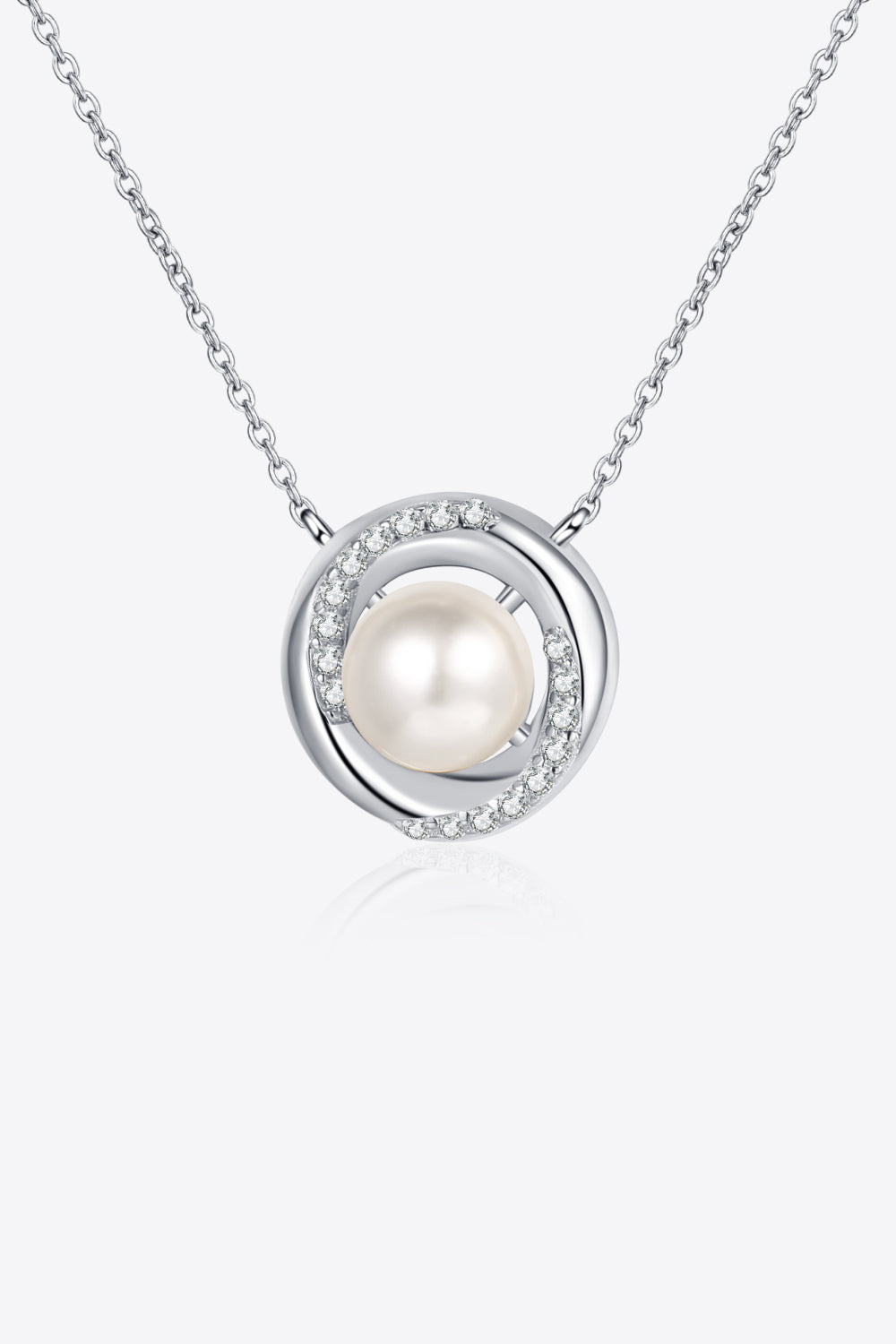 Moissanite Pearl Rhodium-Plated Necklace king-general-store-5710.myshopify.com