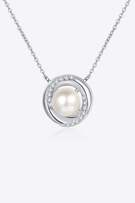 Moissanite Pearl Rhodium-Plated Necklace king-general-store-5710.myshopify.com