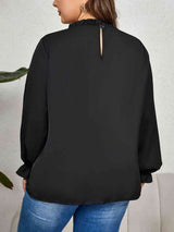 Plus Size Round Neck Flounce Sleeve Blouse king-general-store-5710.myshopify.com