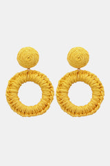 Round Shape Raffia Grass Dangle Earrings king-general-store-5710.myshopify.com