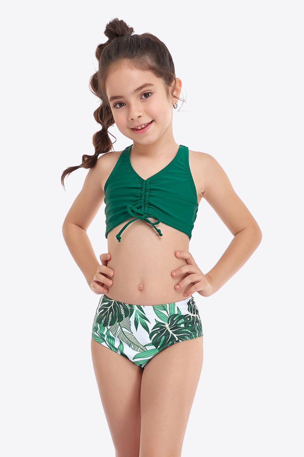 Printed Drawstring Ruched Two-Piece Swim Set king-general-store-5710.myshopify.com