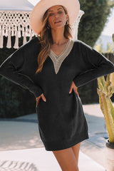 V-Neck Long Sleeve Mini Sweater Dress king-general-store-5710.myshopify.com