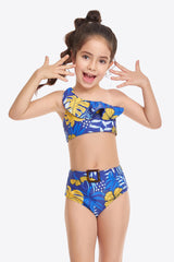 Ruffled One-Shoulder Buckle Detail Two-Piece Swim Set king-general-store-5710.myshopify.com