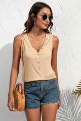 Buttoned Deep V Tank king-general-store-5710.myshopify.com